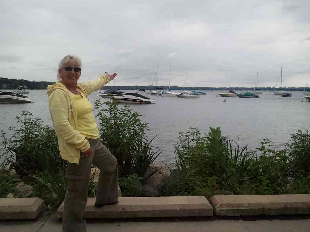 My good friend Pattie showing me Lake Geneva.