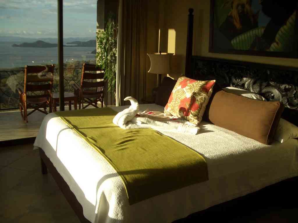 Ruth is a master at towel art! The bedrooms were all decorated with various animals. Two walls of the master bedroom were pure glass, offering magnificent views!
