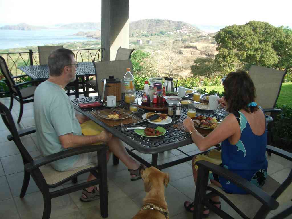 Enjoying an outdoor breakfast. Incredible food paired with an incredible view!
