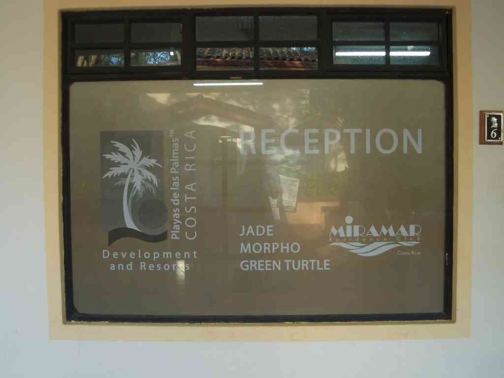 The entrance to the timeshare office.