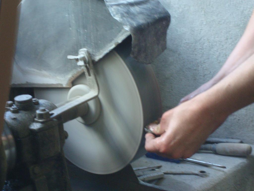 The polishing process begins.