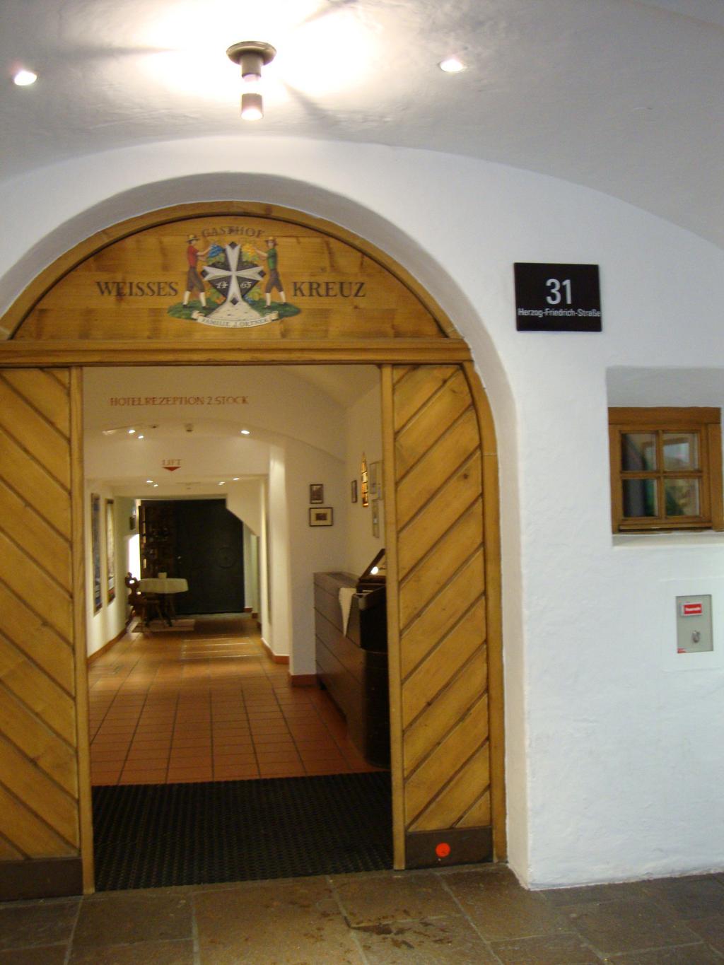 A look down the entranceway of the hotel.