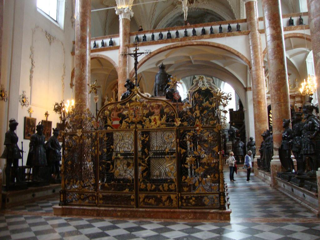 The stunning mausoleum of Emperor Maximilian I (1459-1519) and the 'bronze men' bidding him farewell.