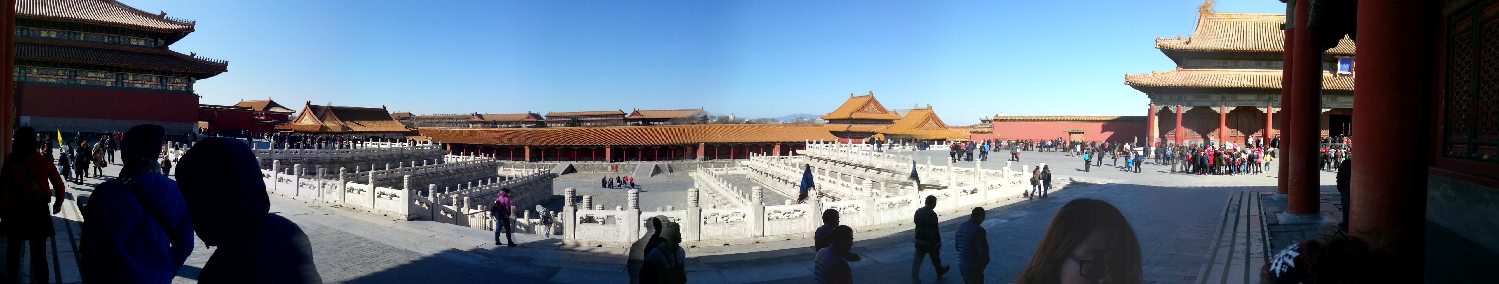 There are multiple massive courtyards inside the Forbidden City. This is one of the grandest.