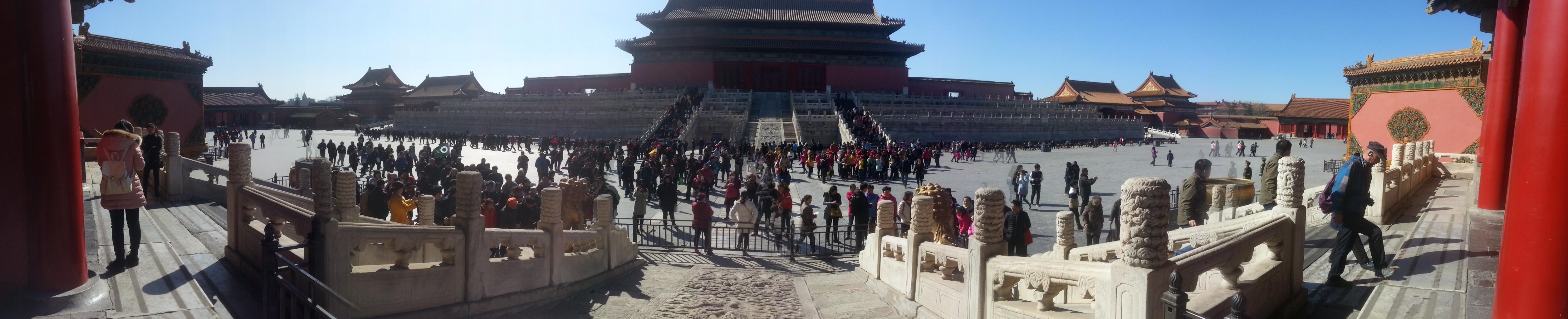 A closer look at the ornate roofs of the Forbidden City.