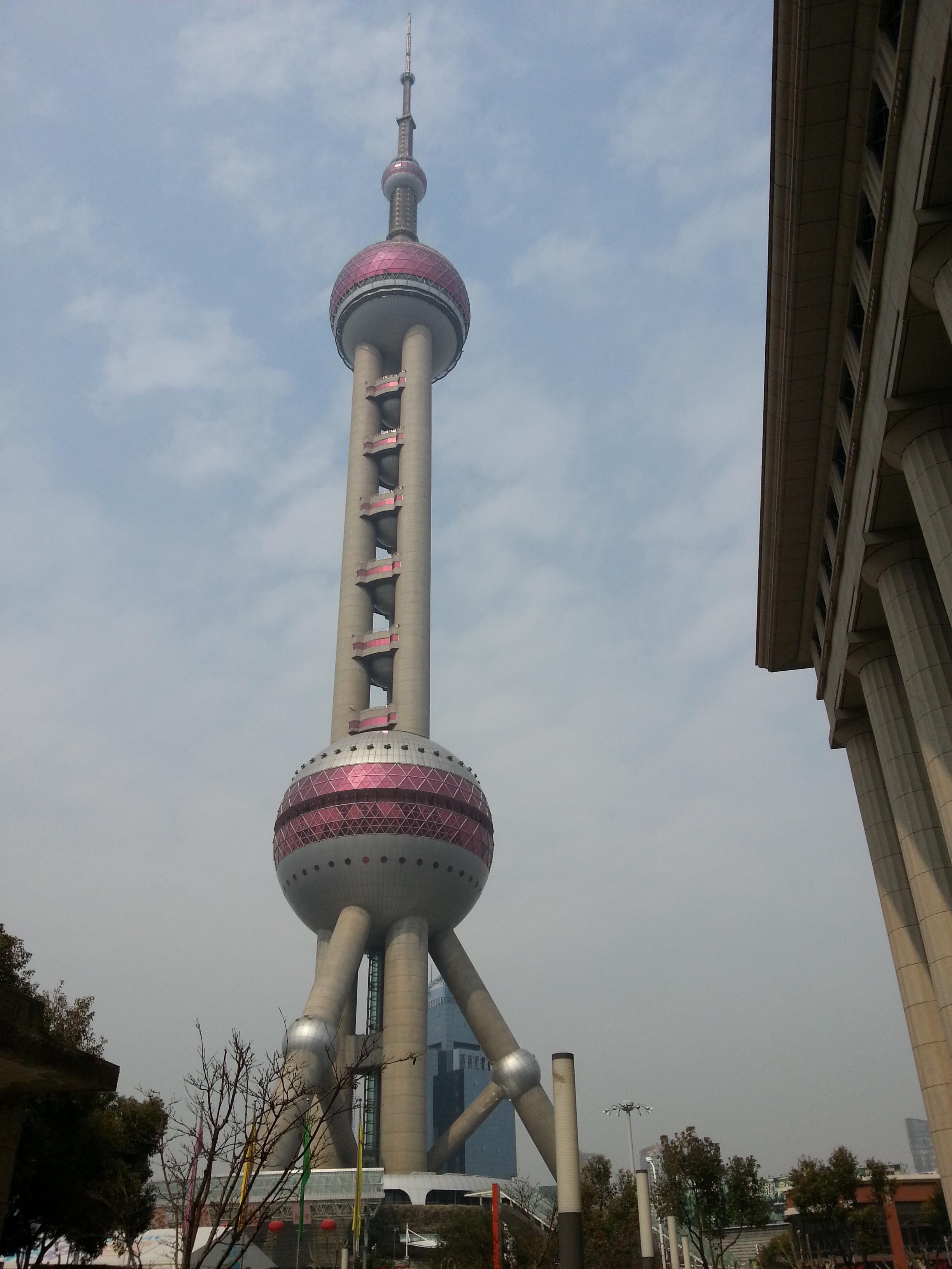 The towering Oriental Pearl TV Tower.