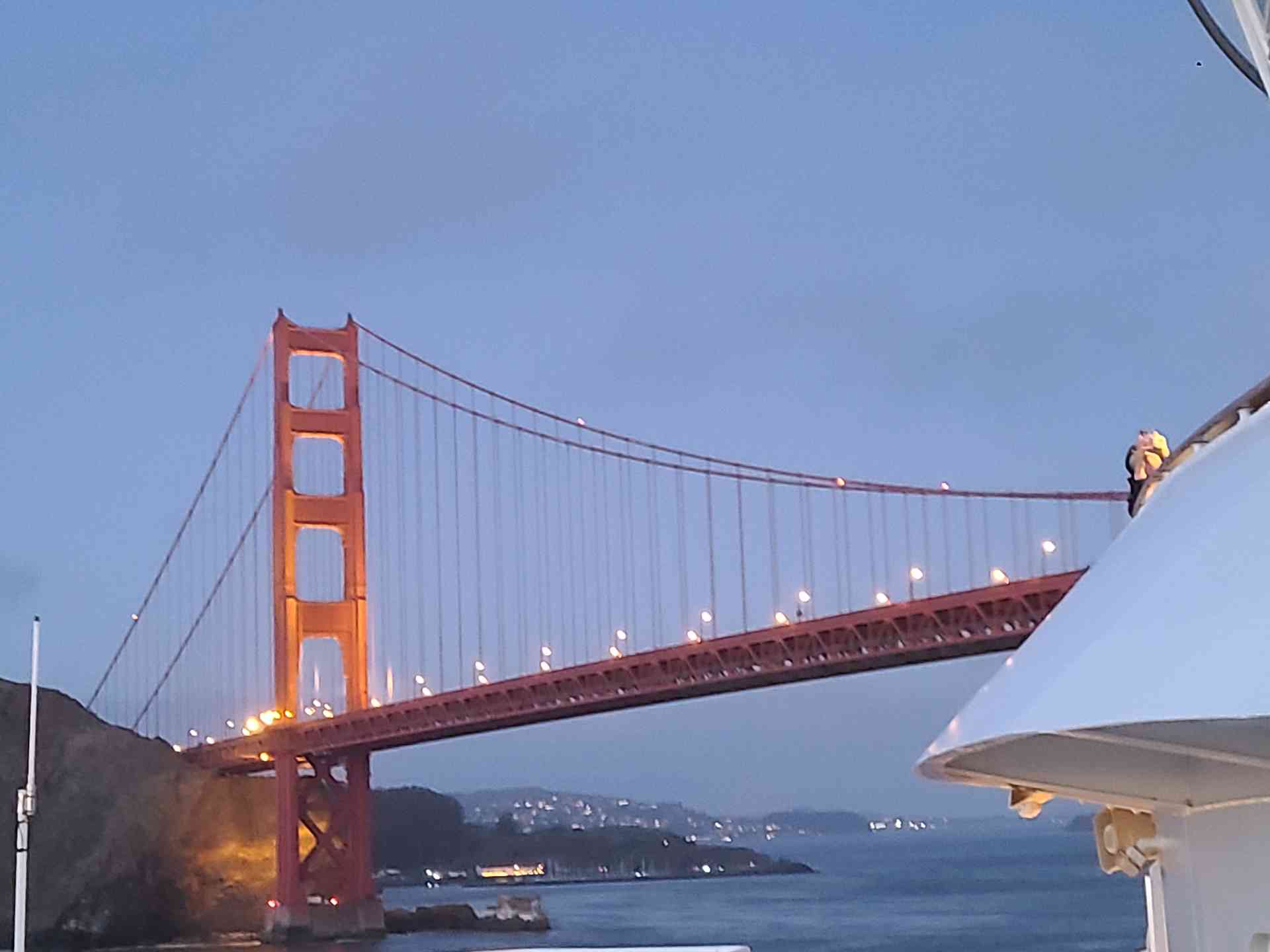 Our last view of the Bay Area as we head out to sea.
