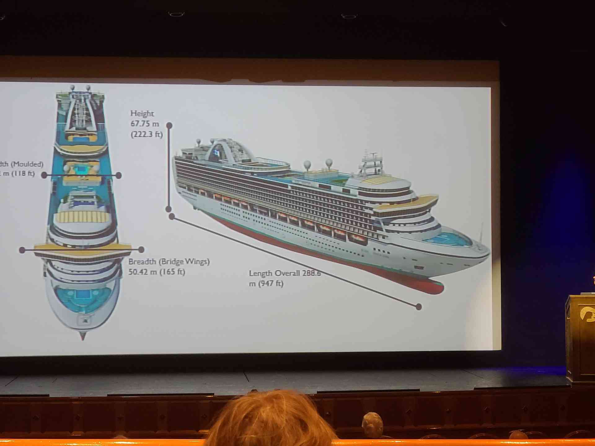 These slides showed the massive scale of the ship.