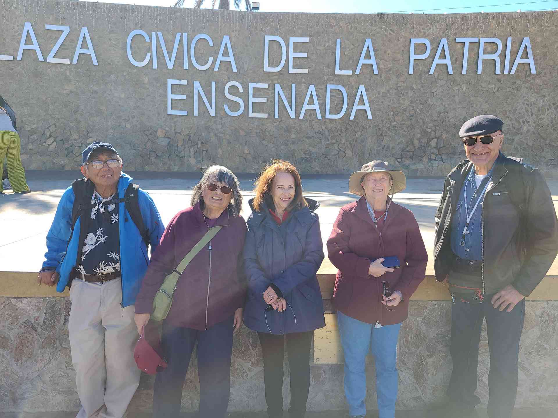 Back at the port! From left to right: Vic, Doris, Rose, Helen, and Ron.