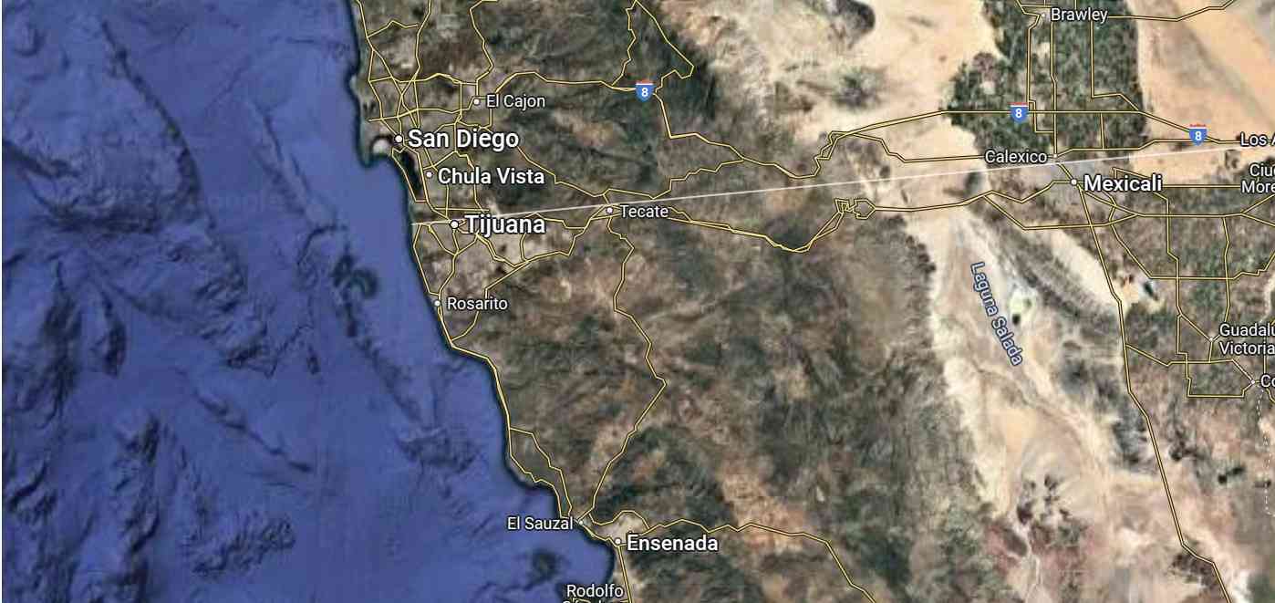Ensenada is 50 miles South of Tijuana.