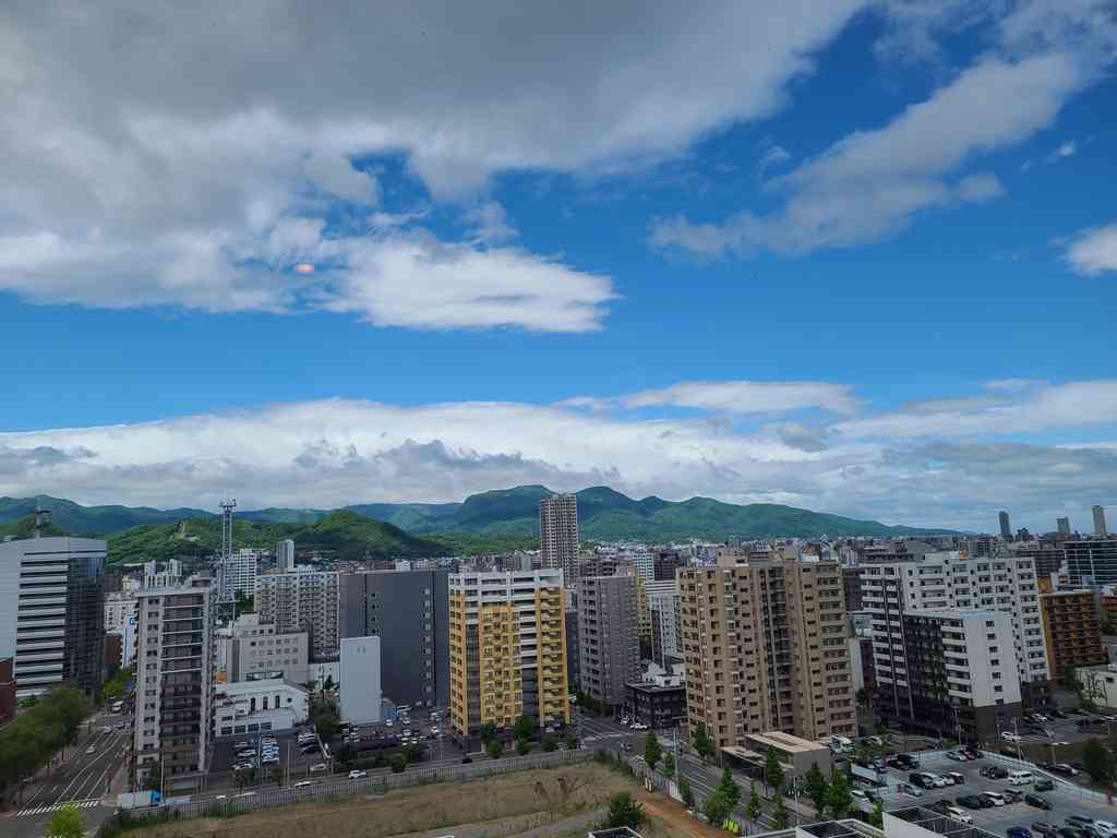 The fantastic view from our Sapporo hotel room.